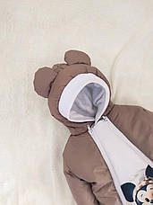 Дитячий теплий чоловічок комбінезон осінь весна зима 0-3 міс 56-62 розмір, фото 4