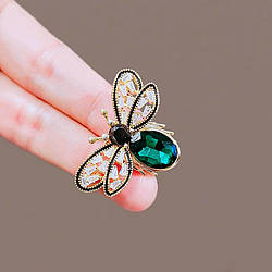 Брошка "Зелений жук із крилами" для жінок, елегантна брошка для костюма, брошка, інтер'єр