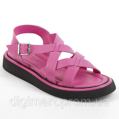 Босоножки женские кожаные 340158 р.39 (25) Fashion Малиновый DM, код ...