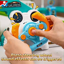 Трек для машинок (звук, підсвічування, електрична конвеєрна стрічка, 4 поїзди, в коробці) T 922 A, фото 4