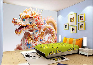 Дитячі Фото Шпалери з драконом "Білий дракон" - Будь-який розмір! Читаємо опис!