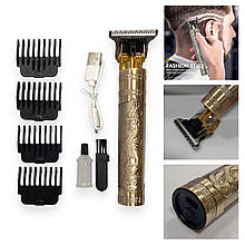 Тример для стрижки бороди та волосся Vintage T9-2 Up+ (Upgrade) Golden Dragon металевий акумуляторний