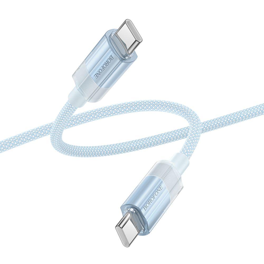 Кабель USB Borofone BU44 Sincero 60W Type-C to Type-C 1.2m Колір Блакитний