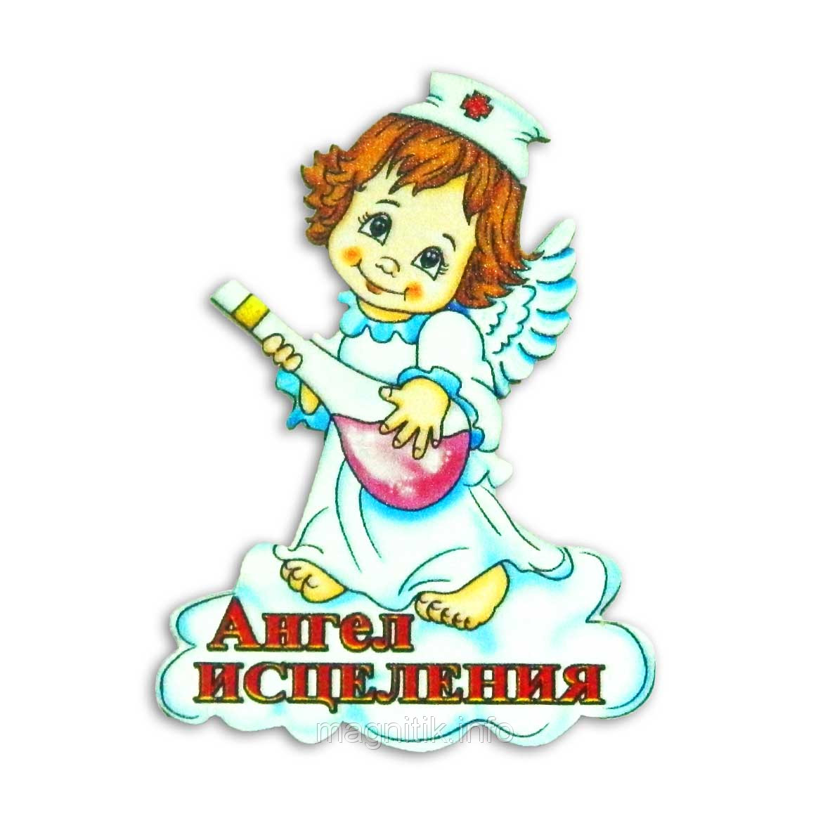 Магніт дерев'яний — зневоднений "Ангел зцілення", фото 1