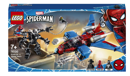 Конструктор Super Heroes Marvel Spider-Man Реактивний літак Людини-Павука проти Робота Венома, фото 1