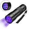 Ліхтар ультрафіолетовий 9 LED UV / УФ ліхтарик / 395-400 нм / ліхтар UV LED / плюс батарейки, фото 5