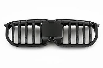 Решітка радіатора BMW X1 U11 тюнінг ніздрі (чорний глянець)