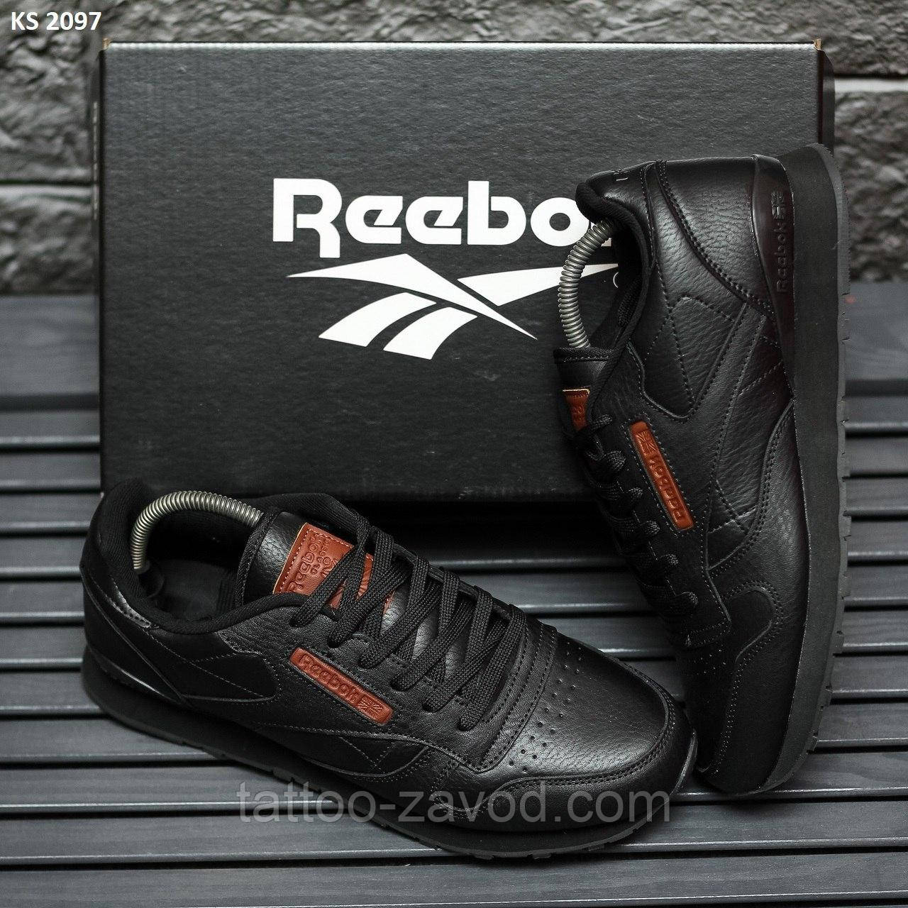 Кросівки чоловічі чорні шкіряні 45 46 Reebok Classic, фото 1