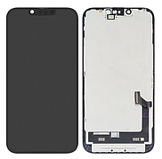 Дисплей (екран) iPhone 14, чорний, оригінал PRC переклеєне скло