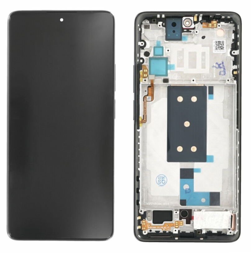 Дисплей (екран) для Xiaomi Poco F4 + touchscreen, чорний, Amoled, оригінал (54) переклеєне скло, с