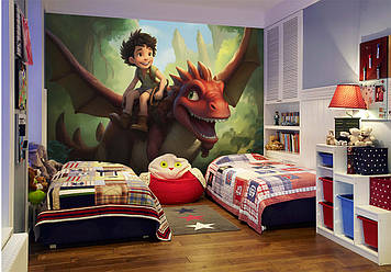 Дитячі Фото Шпалери з драконом "Веселий дракон" - Будь-який розмір! Читаємо опис!