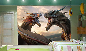 Дитячі Фото Шпалери з драконом "Два дракона" - Будь-який розмір! Читаємо опис!