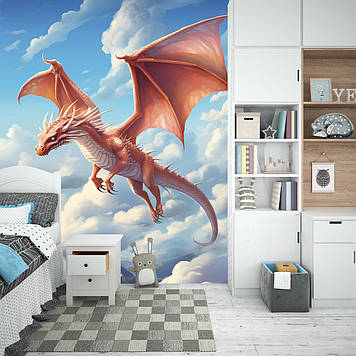 Дитячі Фото Шпалери з драконом "Дракон в хмарах" - Будь-який розмір! Читаємо опис!
