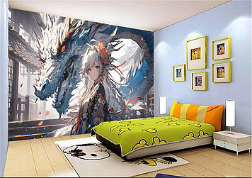 Дитячі Фото Шпалери з драконом "Дракон у стилі аніме 5" - Будь-який розмір! Читаємо опис!