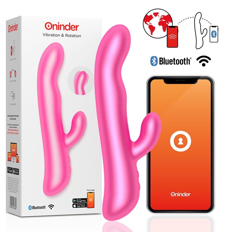 Вібратор для жінок Oninder Oslo Vibration Rotation Pink Free App kitty.in.ua, фото 1