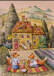 Листівка з лисятами "Сієста"