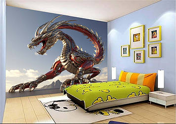 Дитячі Фото Шпалери з драконом "Залізний дракон" - Будь-який розмір! Читаємо опис!