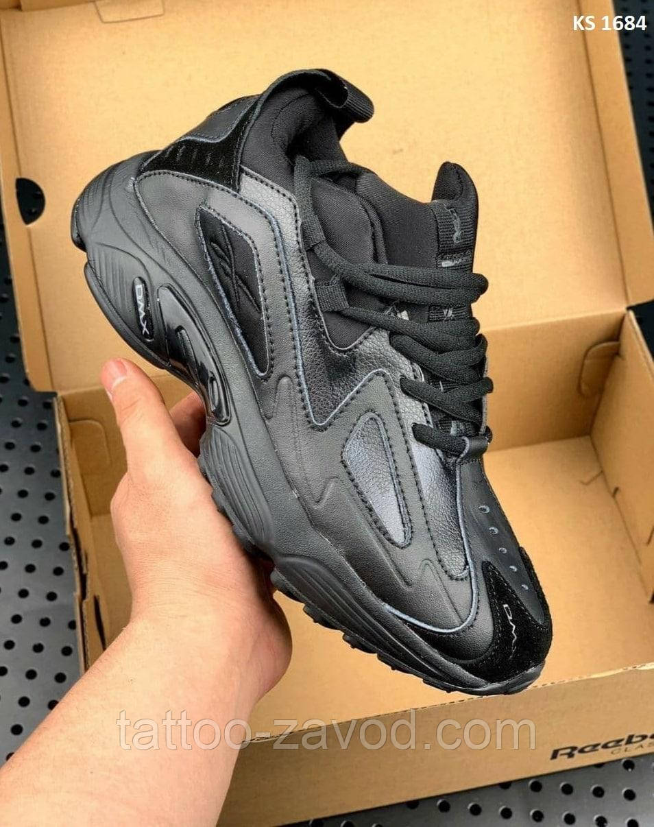 Кросівки чоловічі чорні 41 42 45 Reebok Dmx Black, фото 1