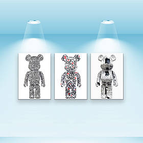 Набір постерів Riviera Blanca Bearbrick (PS-015) 3 шт в наборі