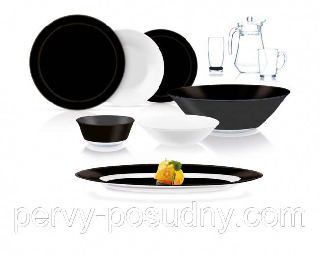 Столовий сервіз Simply Black&White 46 предметов Luminarc Q4817