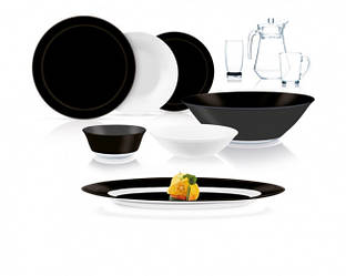 Столовий сервіз Simply Black&White 46 предметов Luminarc Q4817
