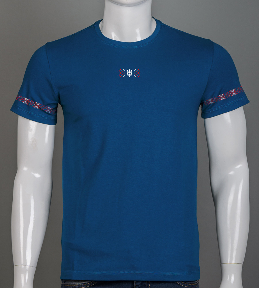 Футболка чоловіча Орнамент 2415м (Уп.4шт M-XXL), Петроль