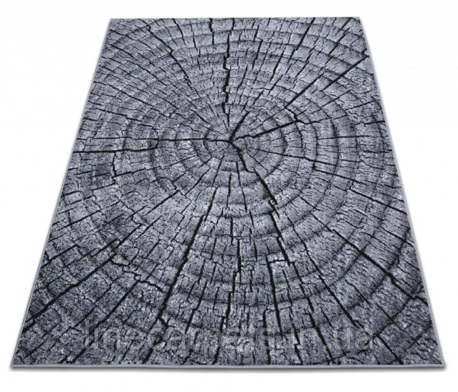 Сучасний сірий килим зріз дерева KOLIBRI 11261-190, фото 1