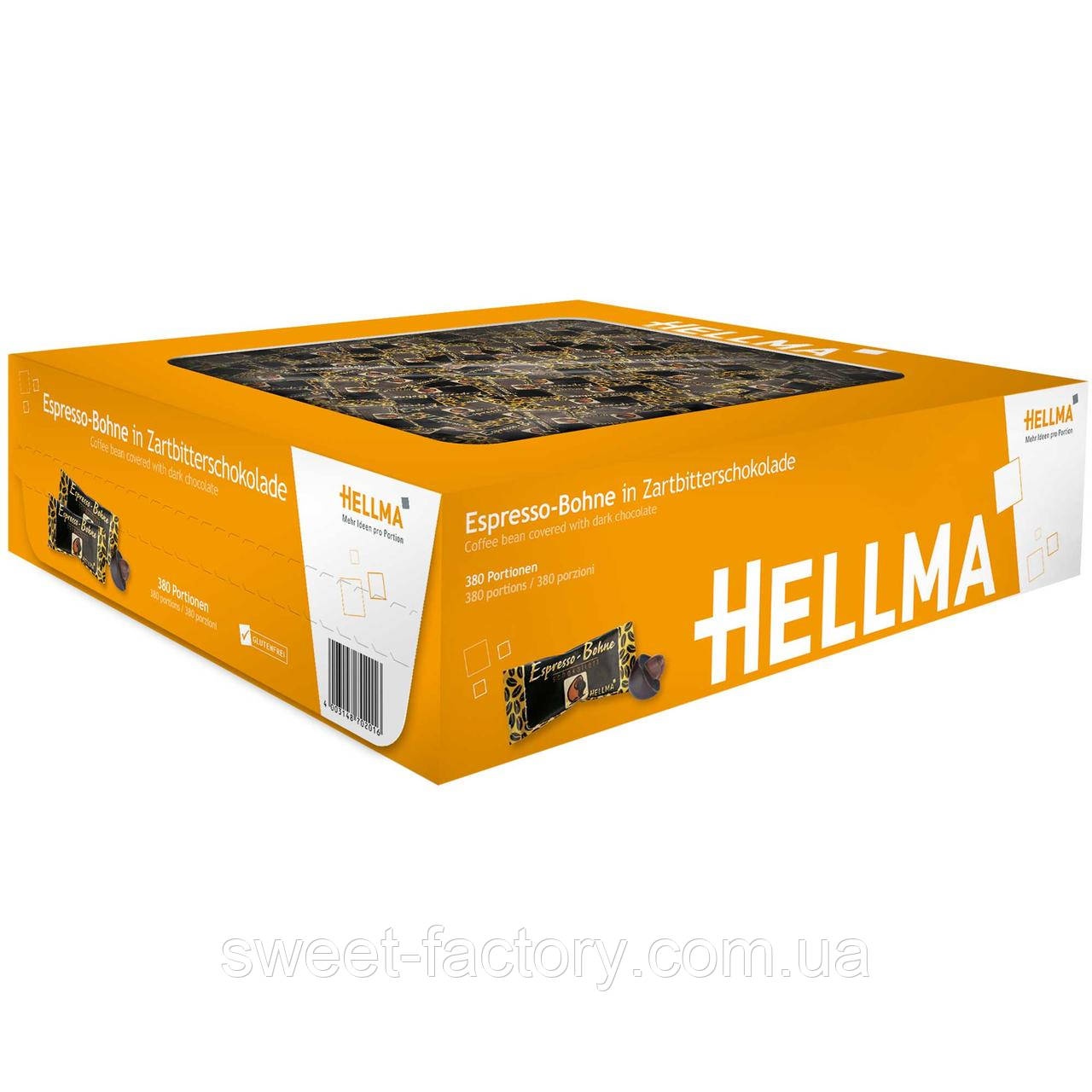 Шоколадні цукерки Hellma Espresso Bohne Zartbitterschokolade 418g
