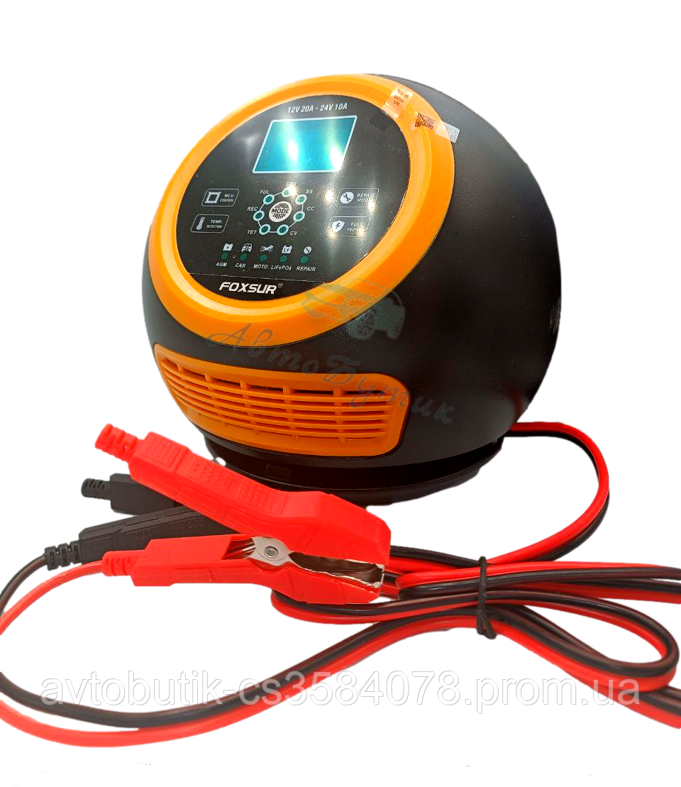 Пристрій зарядний 12V 20A/24V 10A круглої форми FOXSUR, фото 1