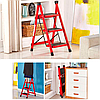 Драбина сходи на 3 ступені, до 150 кг, 84х40 см / Складні домашні сходи / Металева драбина, фото 2