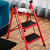 Драбина сходи на 3 ступені, до 150 кг, 84х40 см / Складні домашні сходи / Металева драбина, фото 3