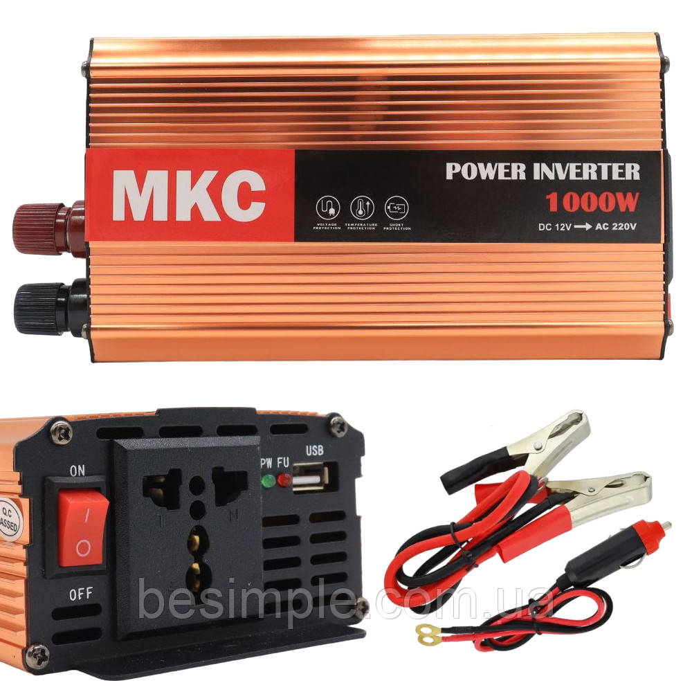 Інвертор постійного струму AC/DC, 1000W, 12V SSK/перетворювач напруги/ Автомобільний перетворювач