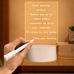 Світильник дошка для нотаток + маркер (15х10 см) LAMP 3D, від USB / Світлодіодний нічник планер для записів