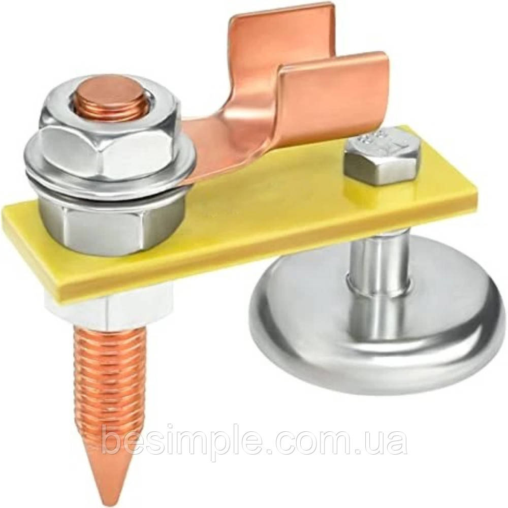 Магнітна маса клема з одним магнітом для зварювання 1 шт / Клема для зварювального апарату / Маса для зварювання, фото 1