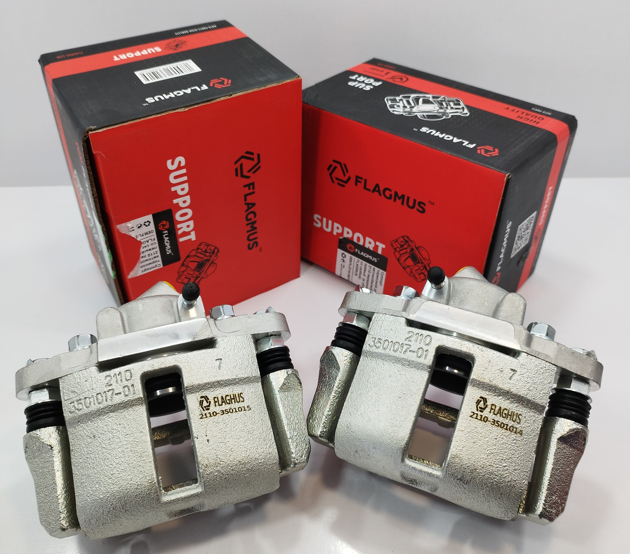 Суппорт передній у складі (к-т лев +прав) ВАЗ 2110-12 FLAGMUS Чехія, фото 1