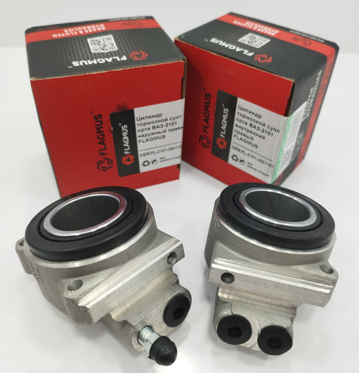 Циліндр гальмівного супорту правий (внутрішній + звужений) ВАЗ 2101-07 FLAGMUS, фото 1