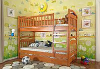 Детская двухъярусная деревянная кровать Смайл 90х200 см