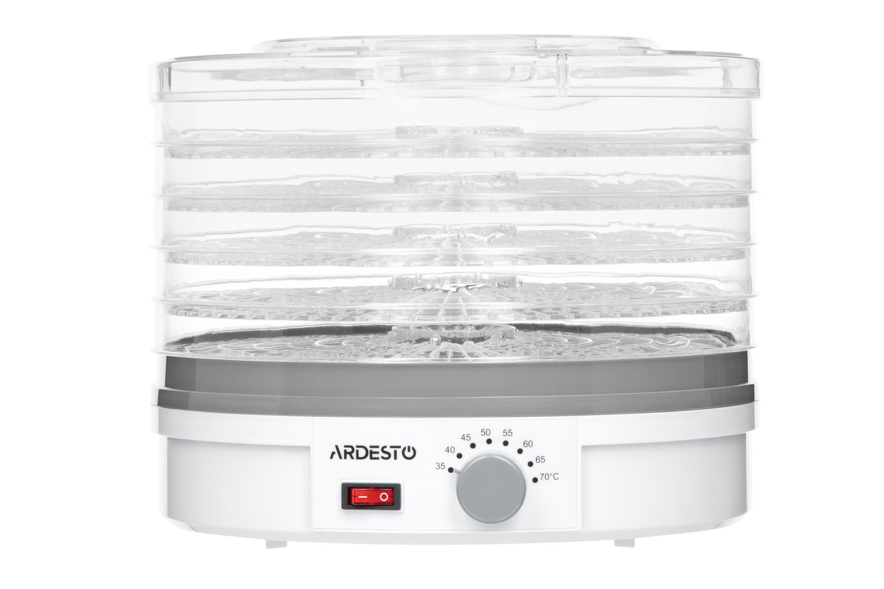 ARDESTO Сушарка для продуктів FDB-5320, 245Вт, піддонів -5x3см, діаметр-32см, макс-70°С, рег.темп, пластик ,