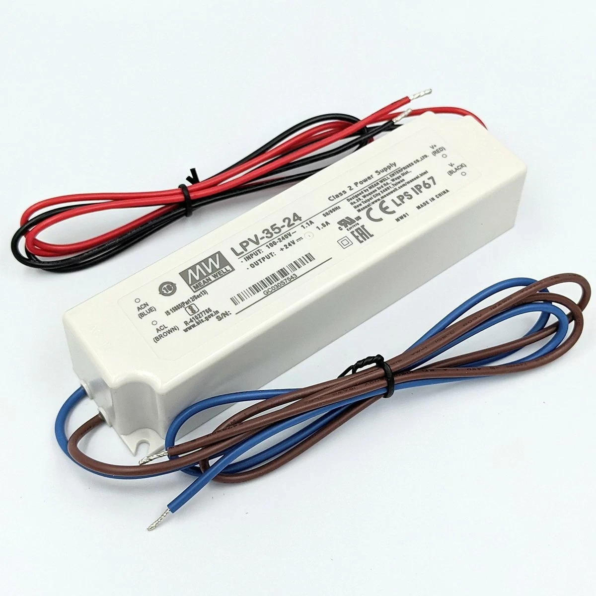 Блок живлення Mean Well 35W 24V 1.5A IP67 LPV-35-24