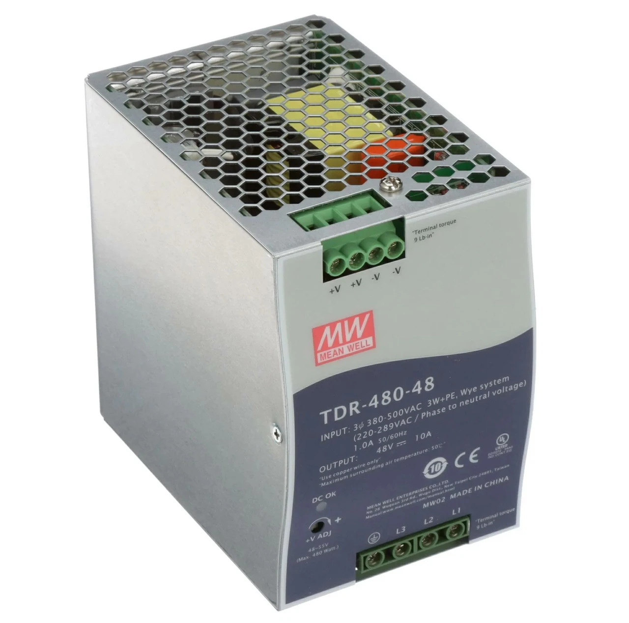 Блок живлення на DIN-рейку Mean Well 480W 10A 48V TDR-480-48