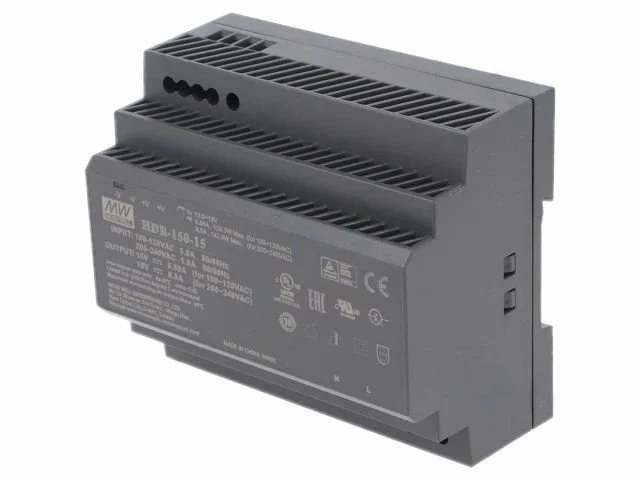 Блок живлення Mean Well на DIN-рейку 150W 9.5A 15V IP20 HDR-150-15