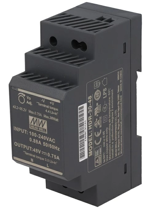 Блок живлення Mean Well на DIN-рейку 30W 0.75A 48V HDR-30-48