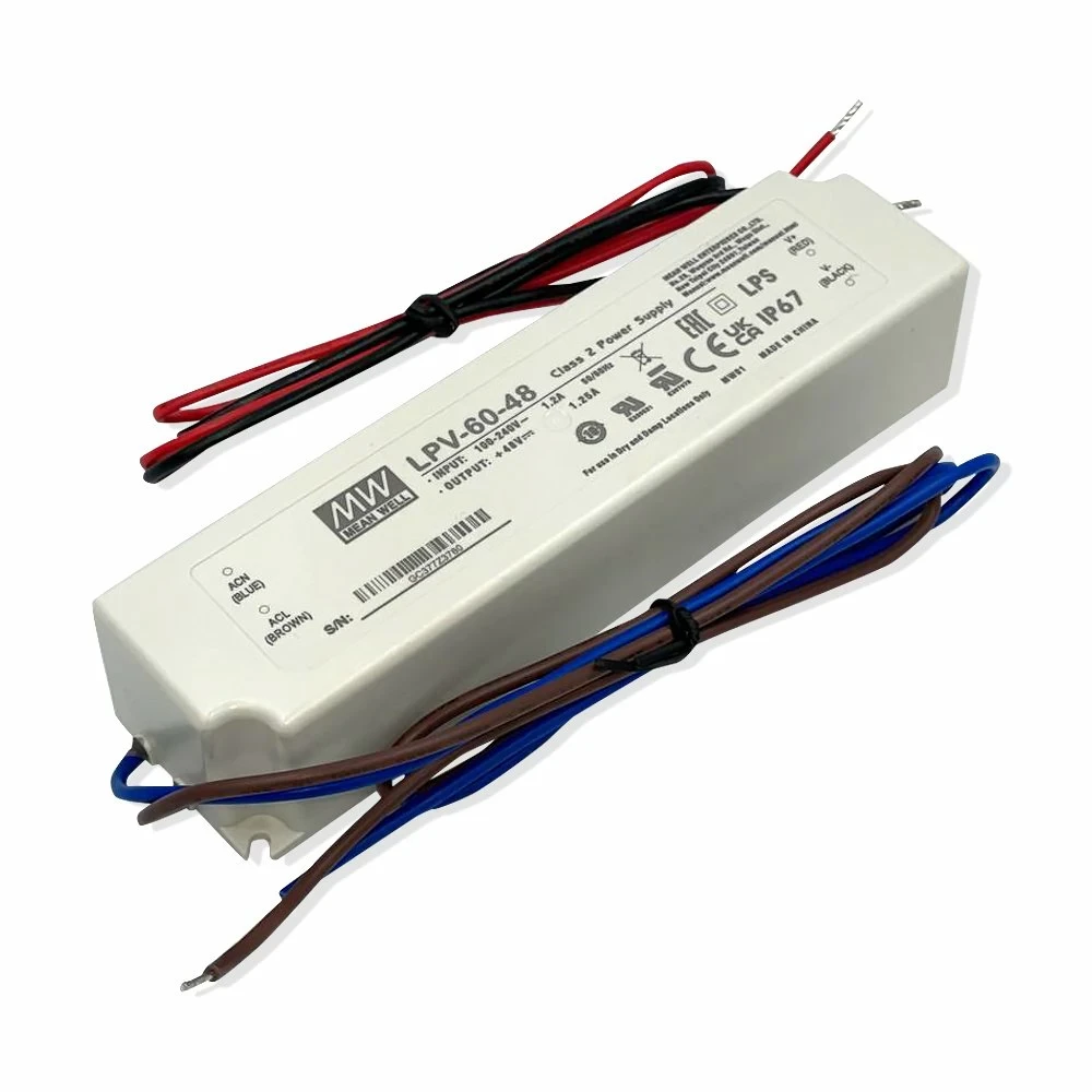 Блок живлення герметичний Mean Well 60W 48V 1.25A IP67 LPV-60-48