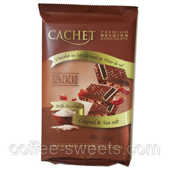 Шоколад Cachet 300г молочний карамель сіль 32%, фото 2
