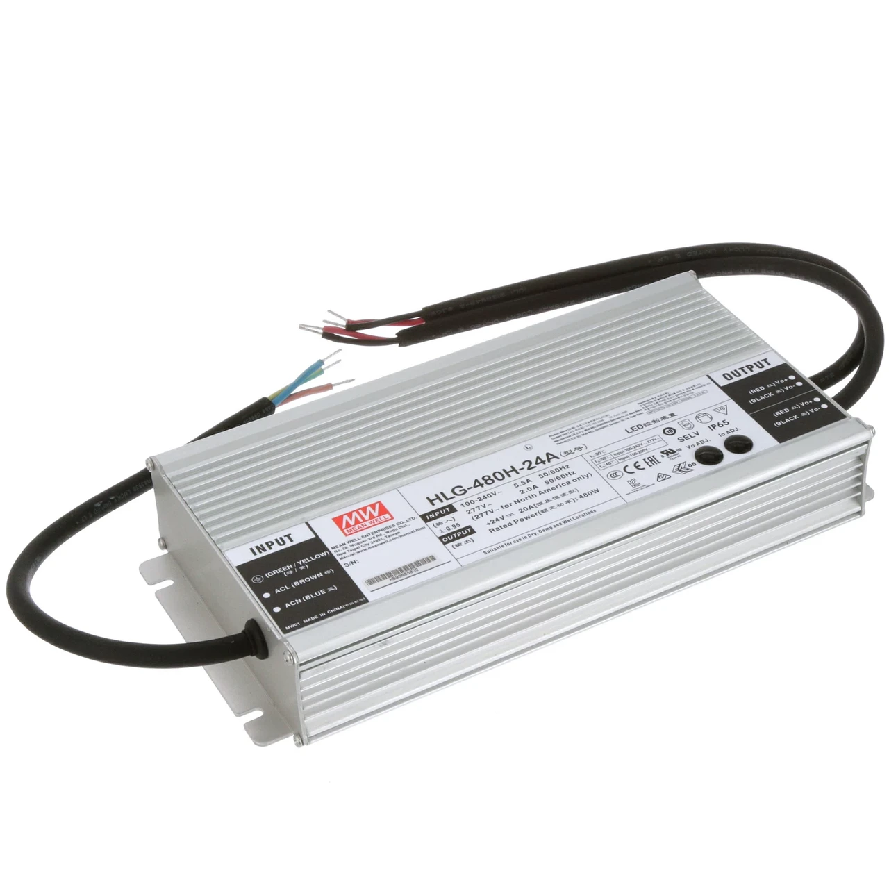 Блок живлення Mean Well 480W 20A 24V IP65 HLG-480H-24A