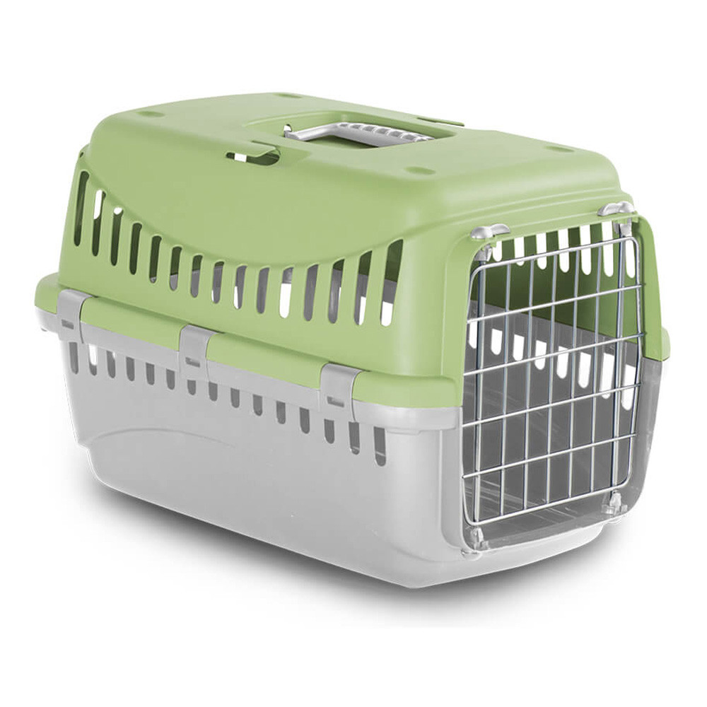 Переноска GIPSY 2 large Light Green для котів та собак до 11 кг, двері метал, 58х38х38h см 276606, фото 1