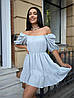 Легенька романтична коротка муслінова сукня з рюшем по подолу та рукавами "ліхтариками", фото 5