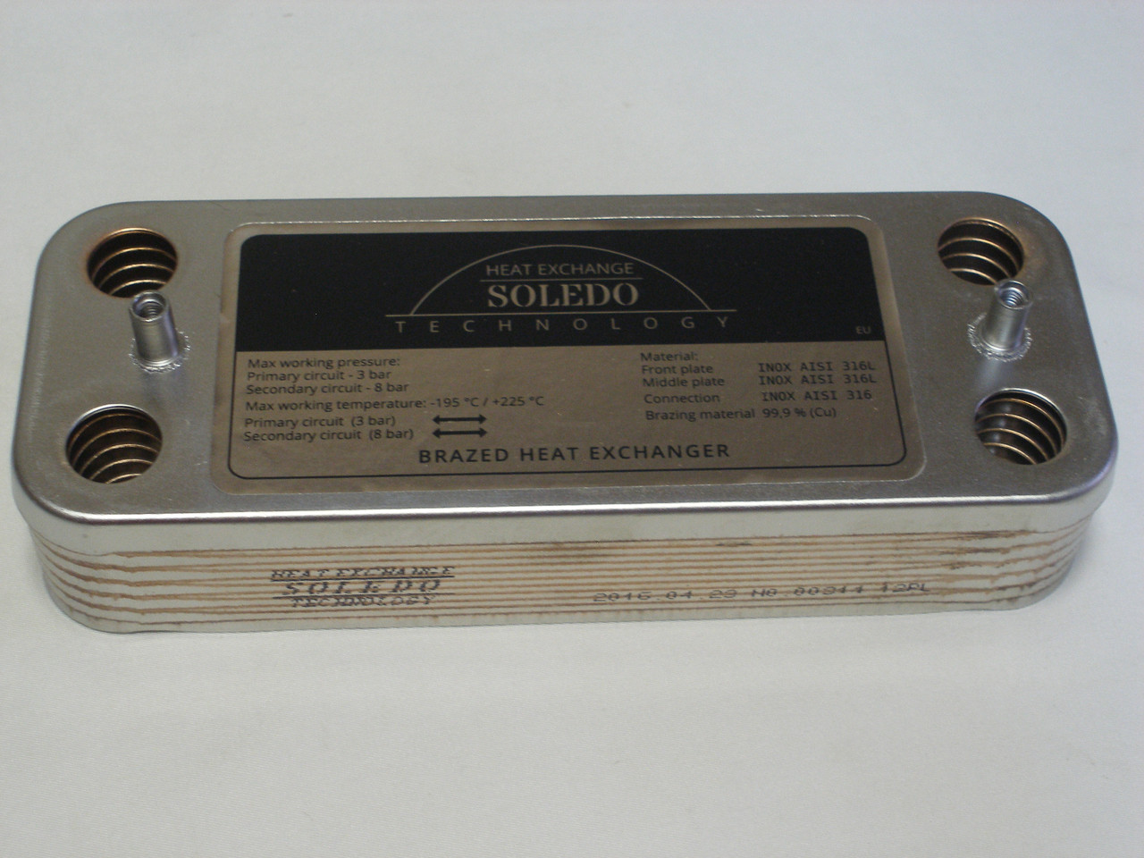 Вторинний пластинчастий теплообмінник ГВП Beretta Super Exclusive, CITY, Mynute 12 пл. R8036