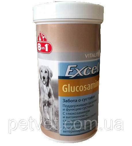 Вітаміни для собак "8 в 1 Ексель глюкозамін", 110 табл., фото 1