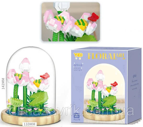 Конструктор Flower P1176 "Квіткова композиція в колбі" 659 деталей
